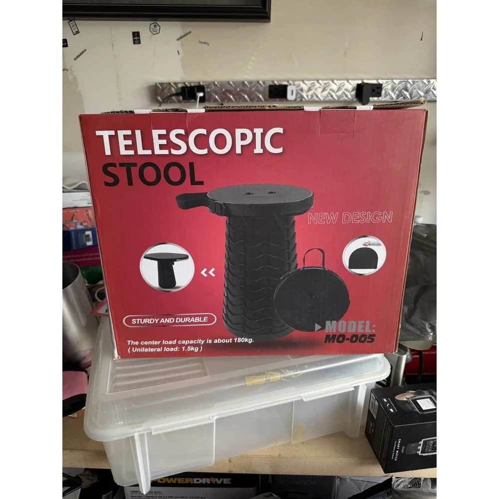 Telescopic Folding Stool MO-005 Portable Adjustable Seat – 180kg Capacity